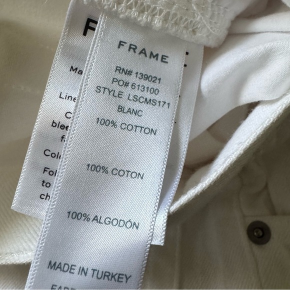 NWT Frame White Le Stevie Crop Raw Hem Jeans size 26 - Picture 9 of 10